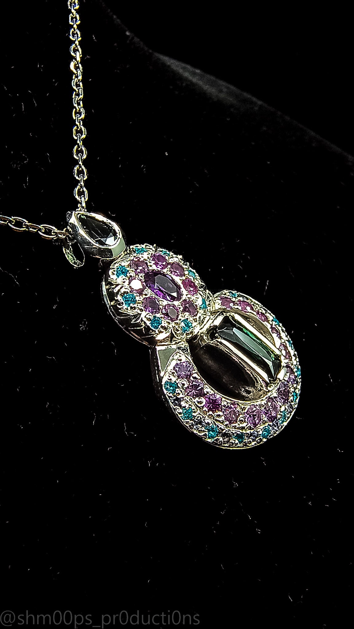 Tourmaline and Color-Change Sapphire Statement Pendant