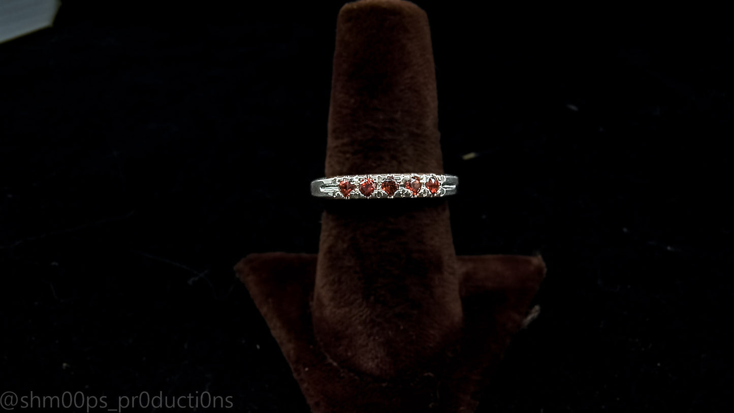 Sterling Silver Garnet Stackable Ring