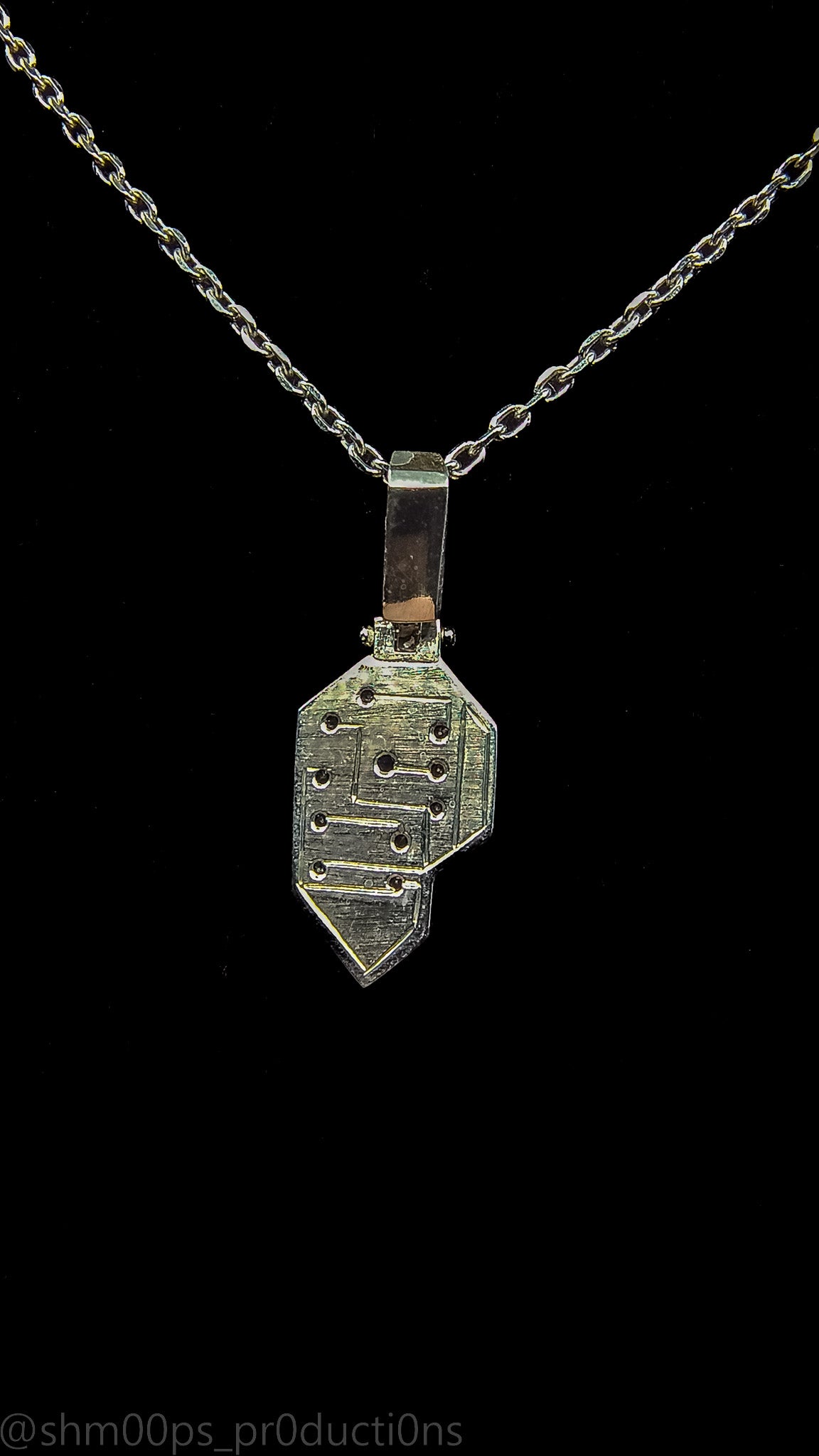 Sterling Silver Micro Tag with Sapphire and Topaz