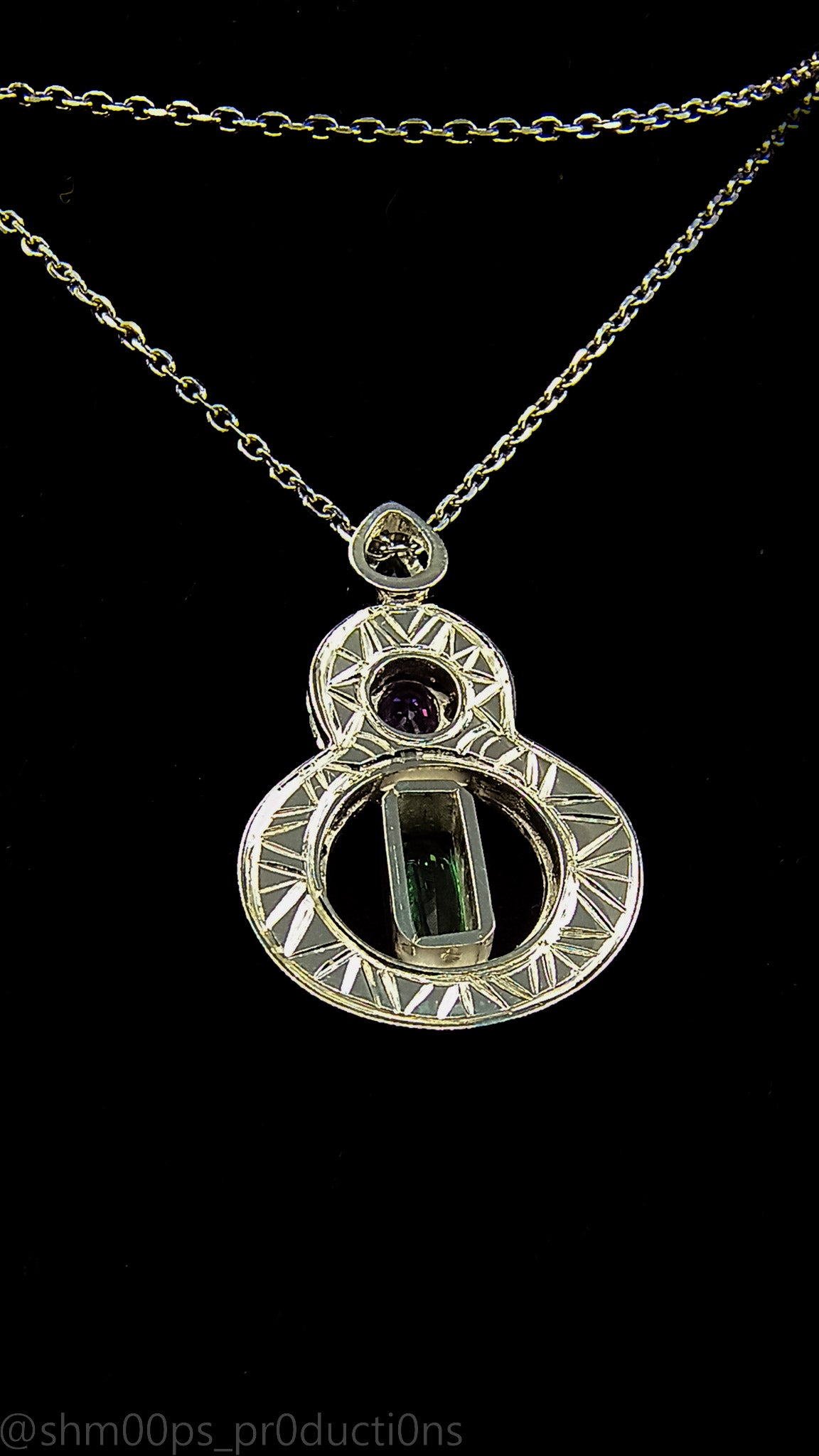Tourmaline and Color-Change Sapphire Statement Pendant
